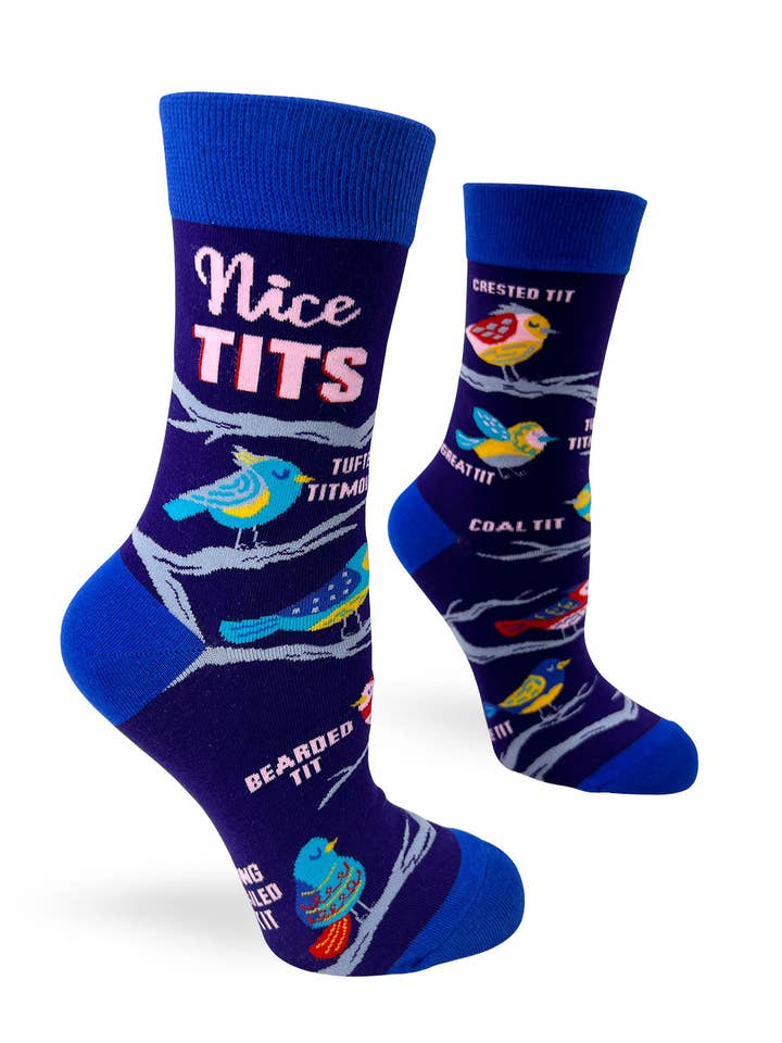 Fabdaz - Vendita all'ingrosso Calzini - Donna - Calzini da donna «Nice Tits» con simpatici uccellini0