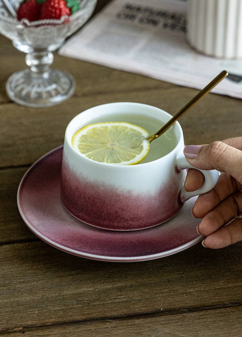 Gohobi （We cover U.S. import duties） - Vendita all'ingrosso Tazza - Set tazza e piattino in gres giapponese colorato graduale fatto a mano Gohobi16