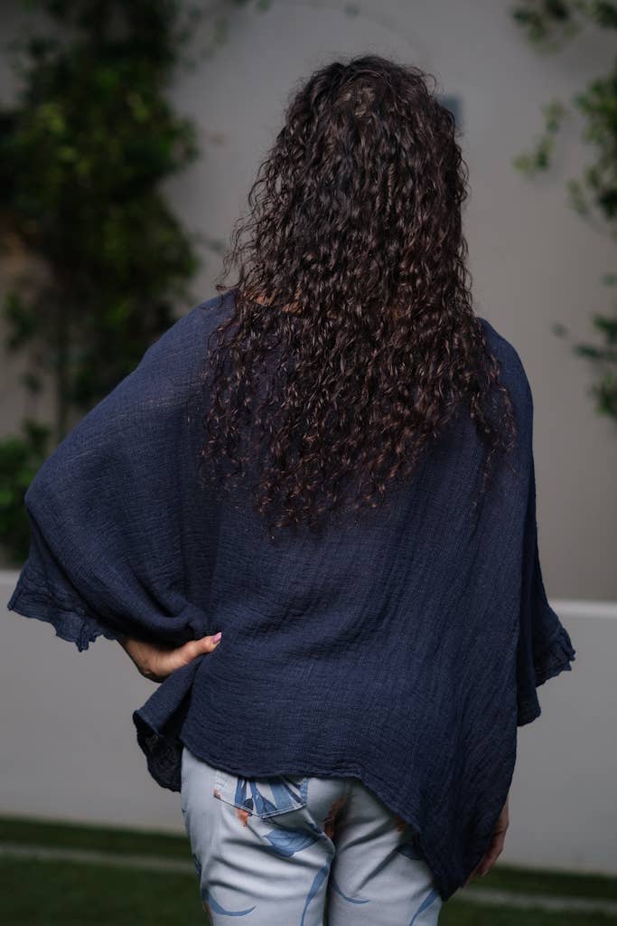 TINA Stephens Italy/Tees By Tina - Wholesale Blouse - Women's - Samara Ruffle Loose Gauze Top (BQ118)8