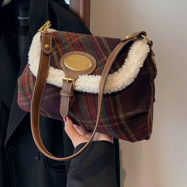 MKS America - Wholesale Crossbody Bag - Women's - Christmas tweed plush crossbody bag11