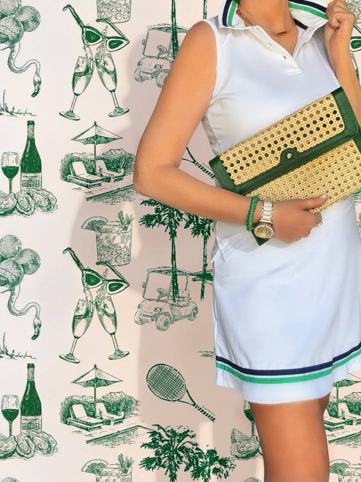 French Quarter Clutch- Green - Wholesale for wholesale by Clutch Charleston