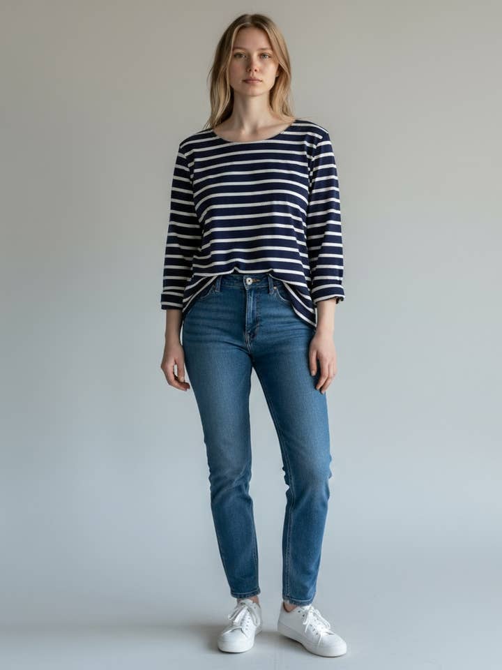 04332 SJÖMANSRANDIG BADKRYSSNING för wholesale av LINEN & COTTON HOUSE