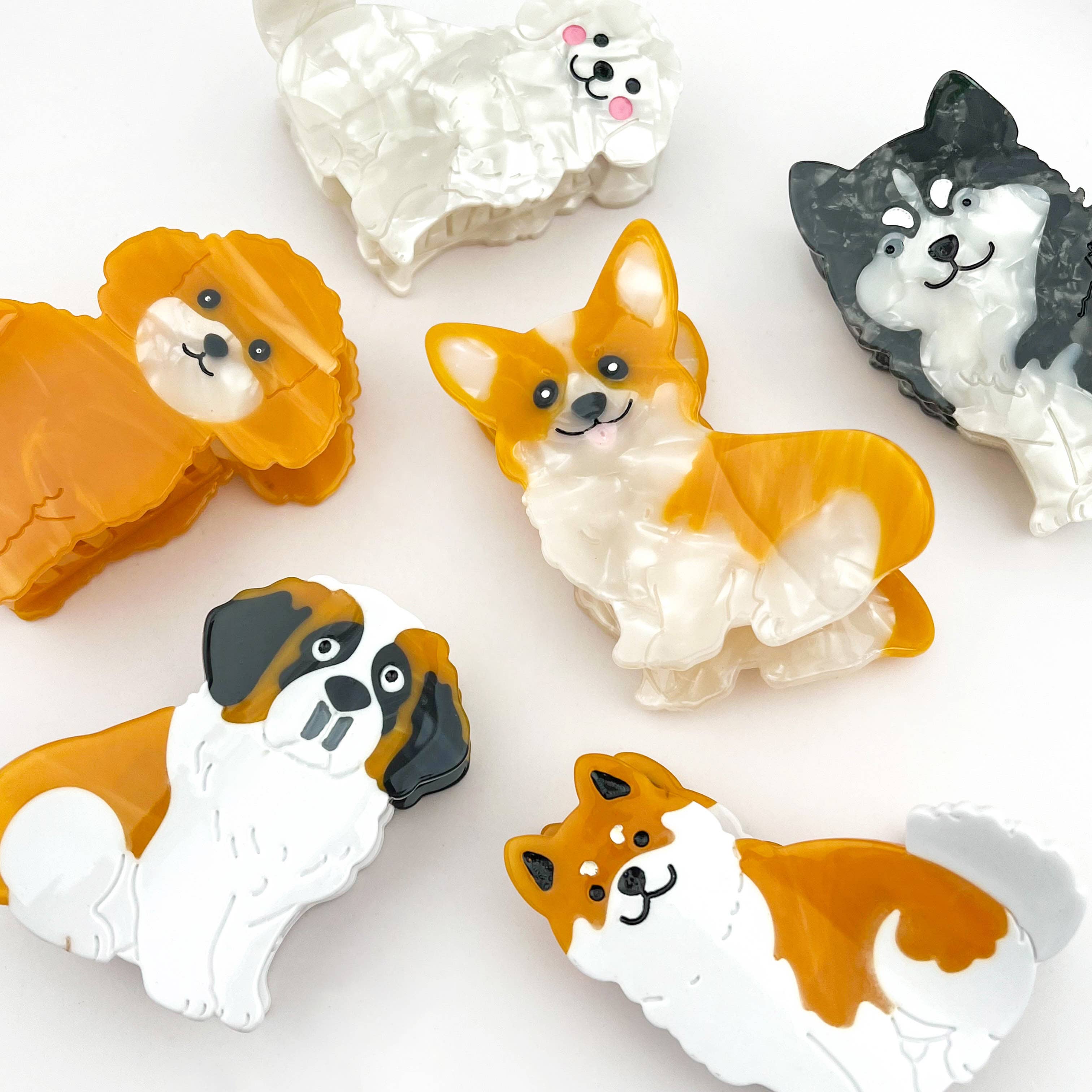 TheDivaSoap – Clips para cabelo - Mulher por atacado – Ganchos de Cabelo Série Acetato Cachorrinho, Grampos de Cabelo de Cachorro Fofo8