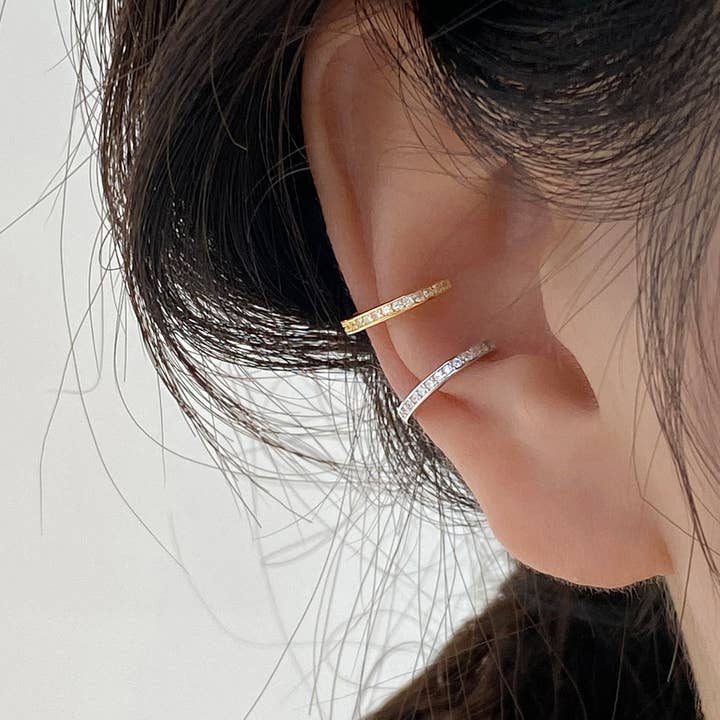 Sterling Silver Pave Cluster Diamond öronmanschetter för wholesale av happyzzzsu