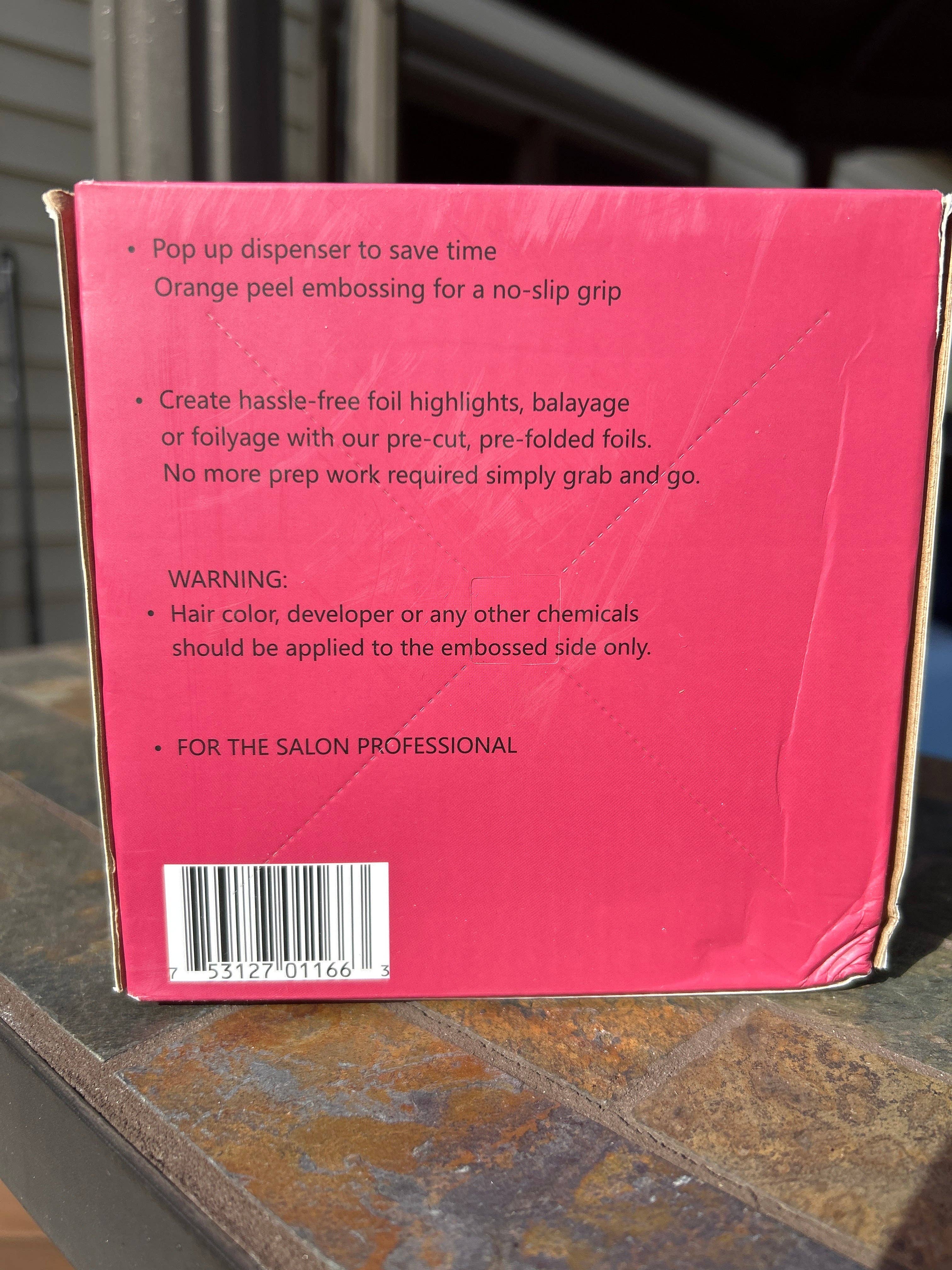 Beauty Stash - Wholesale Hair Accessories Set - Women's - Salon Stash Embossed, Pre-Cut, Pop-up Hair Foils (500 sheets/box) 12 box case pack, 6000 foils8