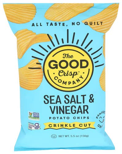 KeHE Distributors, LLC - Wholesale Chips - The Good Crisp Co Sea Slt & Vinegar Crinkle Cut Chips 5.5 oz0