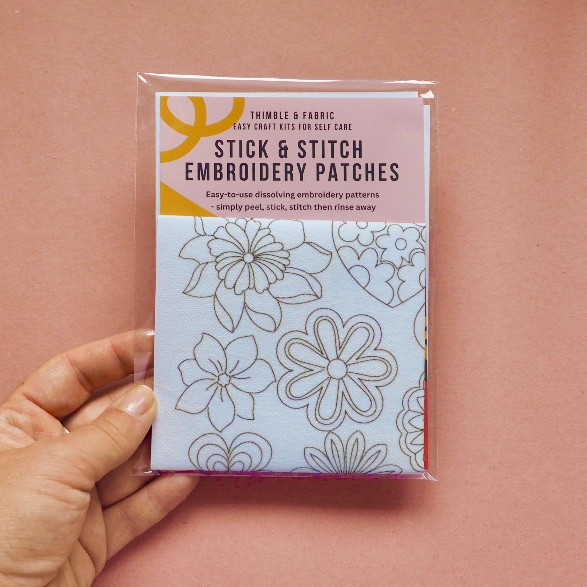 Thimble and Fabric – wholesale Embroidery/cross-stitch supplies – Stick and Stitch Embroidery Patches Flower Power Designs2