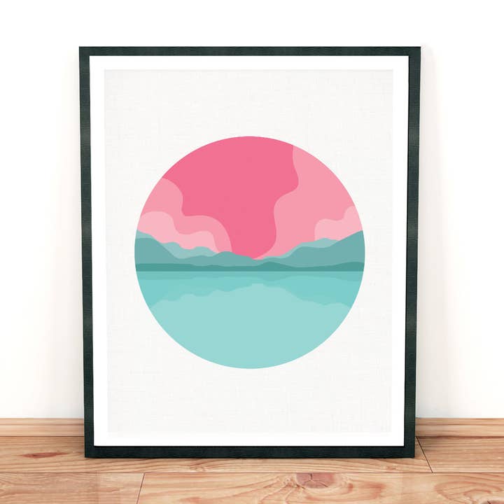 Pink Sunset Landskabstryk for engroshandel hos Creative Monsoon