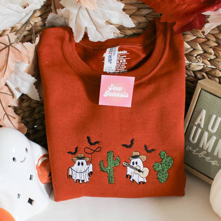 SewGenesis - Wholesale Sweatshirt - Women's - Western Ghosties Embroidered Crewneck