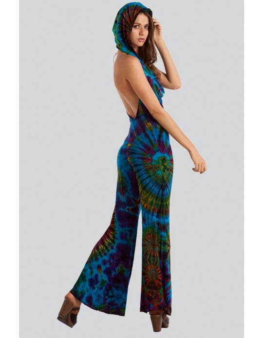 Kathmandu Imports - Wholesale Jumpsuit - Women's - Tie-Dye Hoodie Jumpsuit (TH-1351)