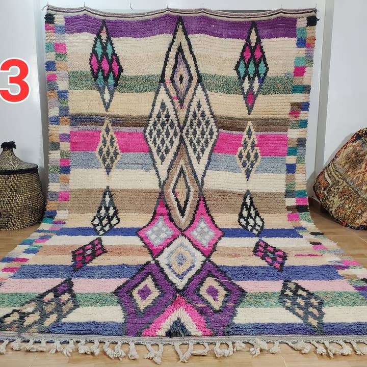 Authentic Hand-Knotted Beni Ourain Wool Rug 150× 250 cm 274 for wholesale by Maroccarpets Poufs and pillows wholesale +31648976894
