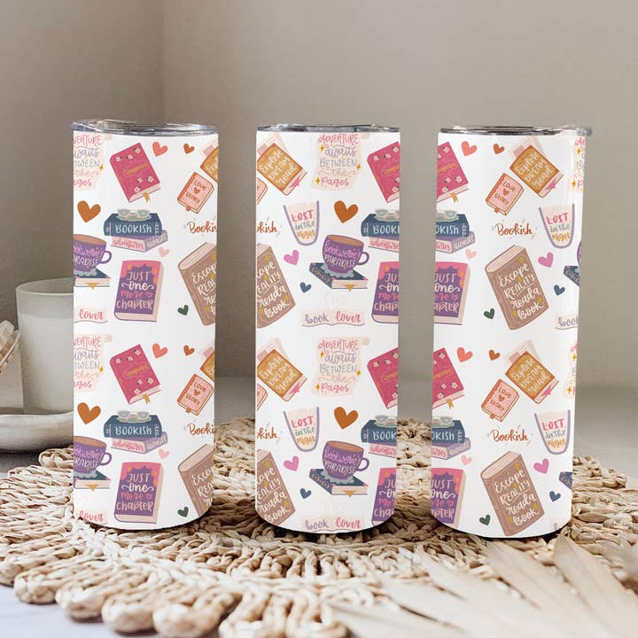 20 Ounce Tumbler - General Bookish - Book Pattern for wholesale by Be Kind Booktique