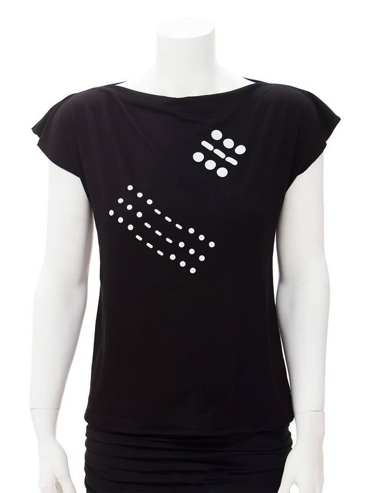 Matrushka - Wholesale T-Shirt (Graphic) - Women's - Women's Black Morse Code Tee