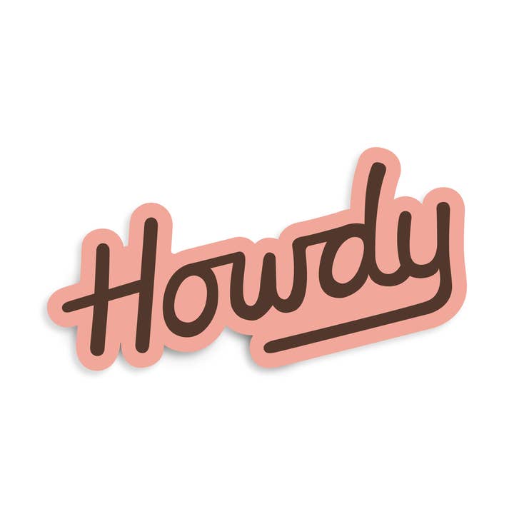 Howdy Sticker Pink Western Vinyl for wholesale by Yonder Goods