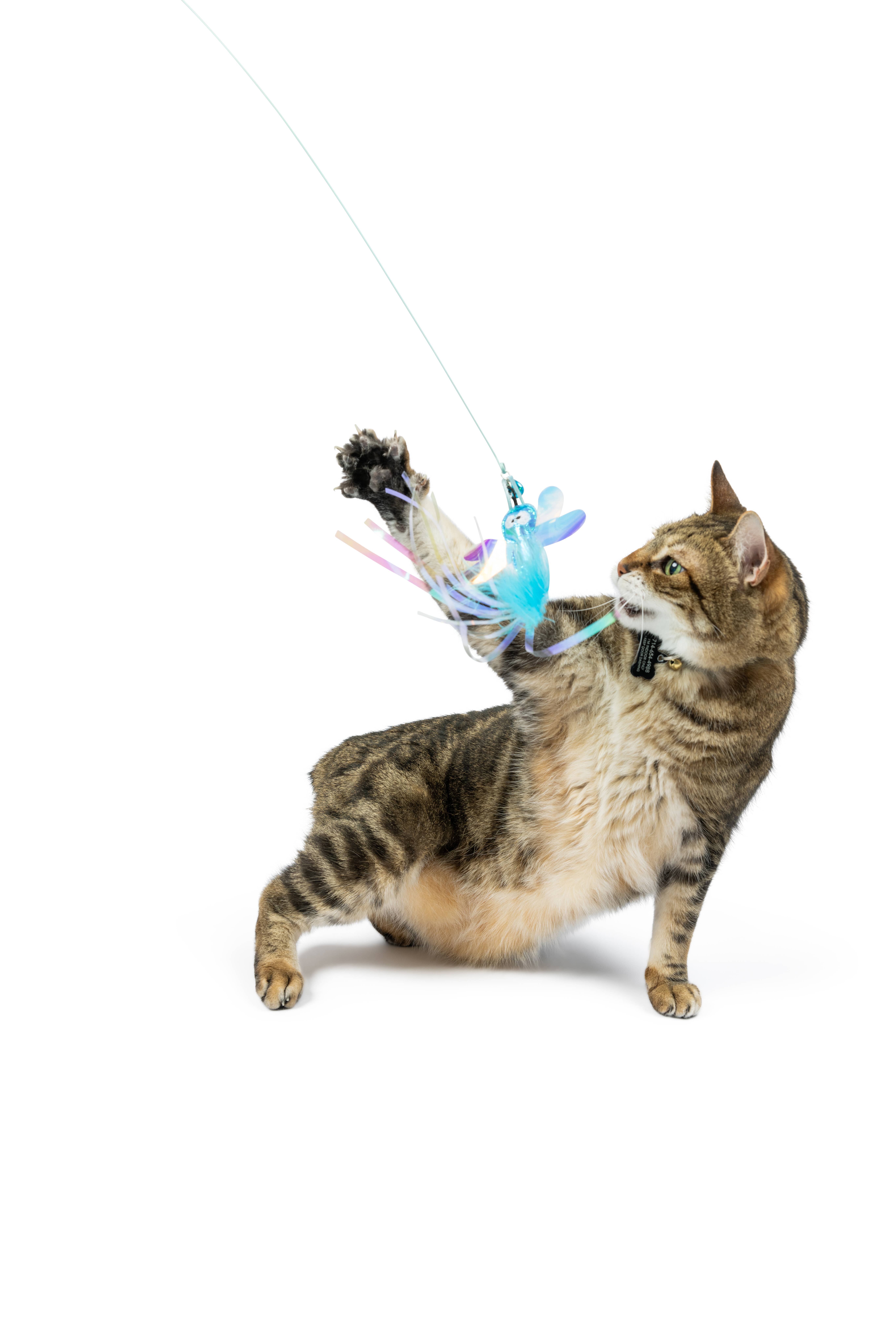 Huxley & Kent - Wholesale Pet Toy - Cat - Wire Dragonfly & Mouse Wand Cat Toy1