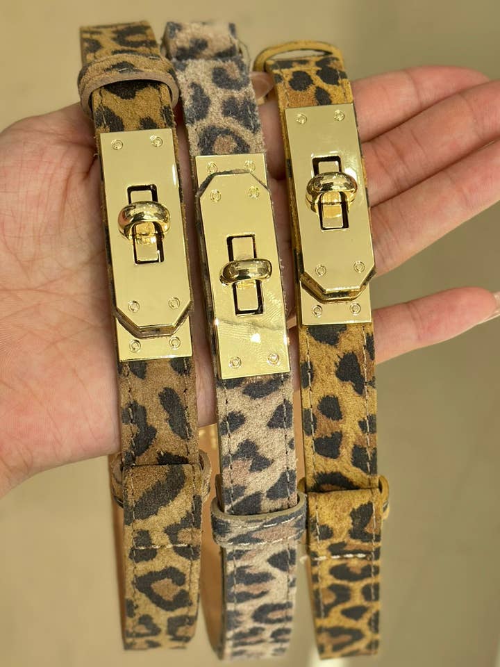 Suede Genuine Leather Belt with Animalier Closure for wholesale by ADORA