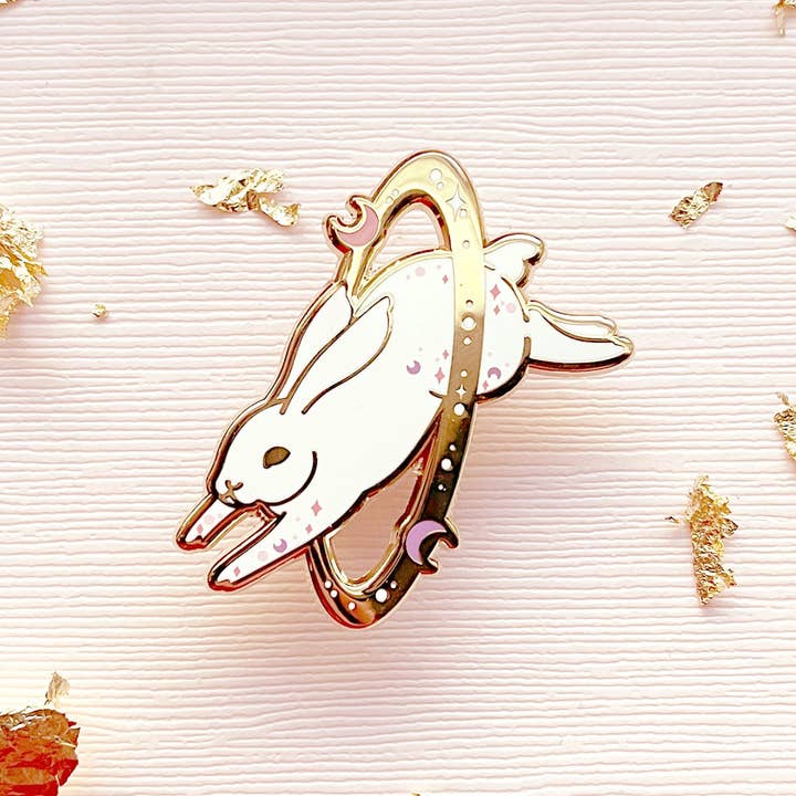Alum and Ink - Wholesale Lapel Pin/Button - Cosmic Rabbit Enamel Pin
