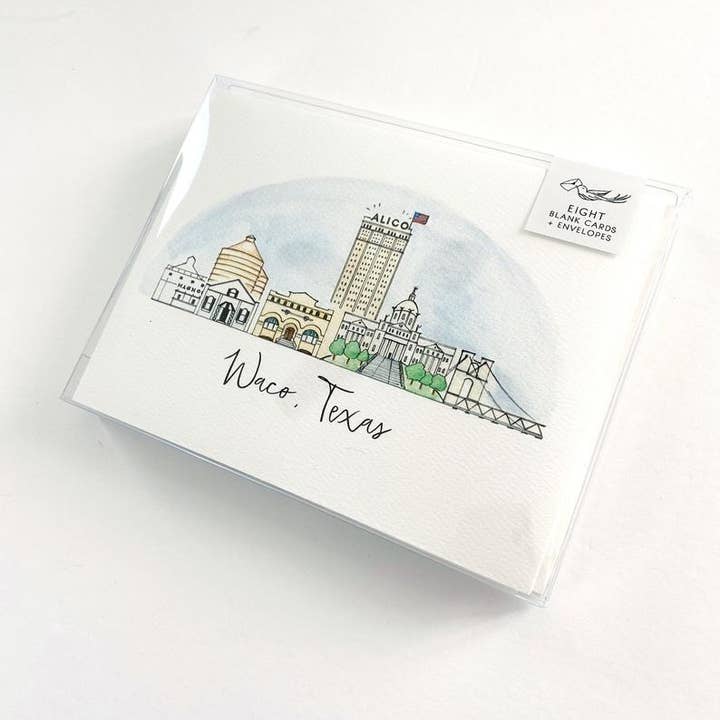Natty Michelle Paperie - Wholesale Stationery/Notecard Set - Waco, Texas Skyline Greeting Card or Notecard Set4