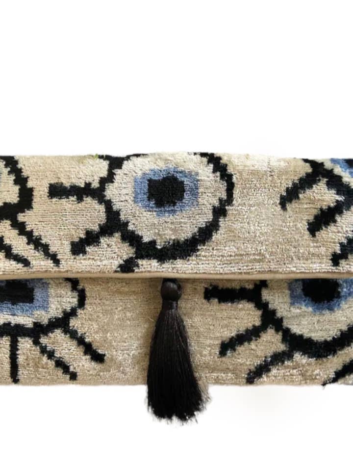 Silk Velvet Ikat Clutch for wholesale by AYCA DESIGN