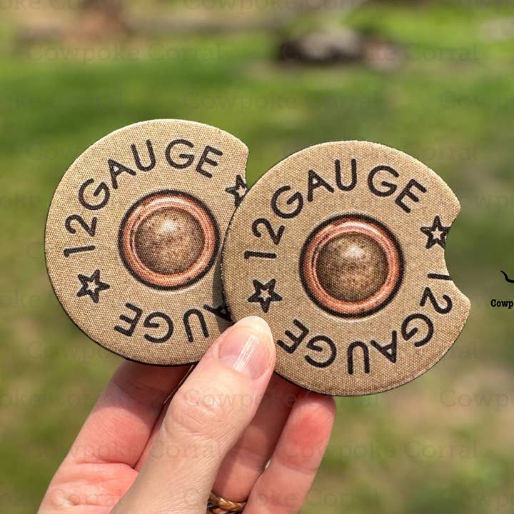 12 GAUGE CAR COASTERS for wholesale by Cowpoke Corral