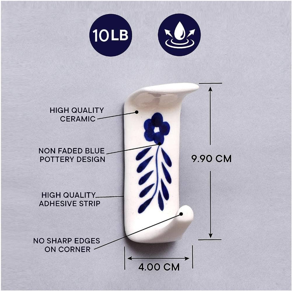 Daana Paani LLC - Wholesale Wall Hook - 48 Piece Ceramic Wall Adhesive Hooks for Hanging Coat1