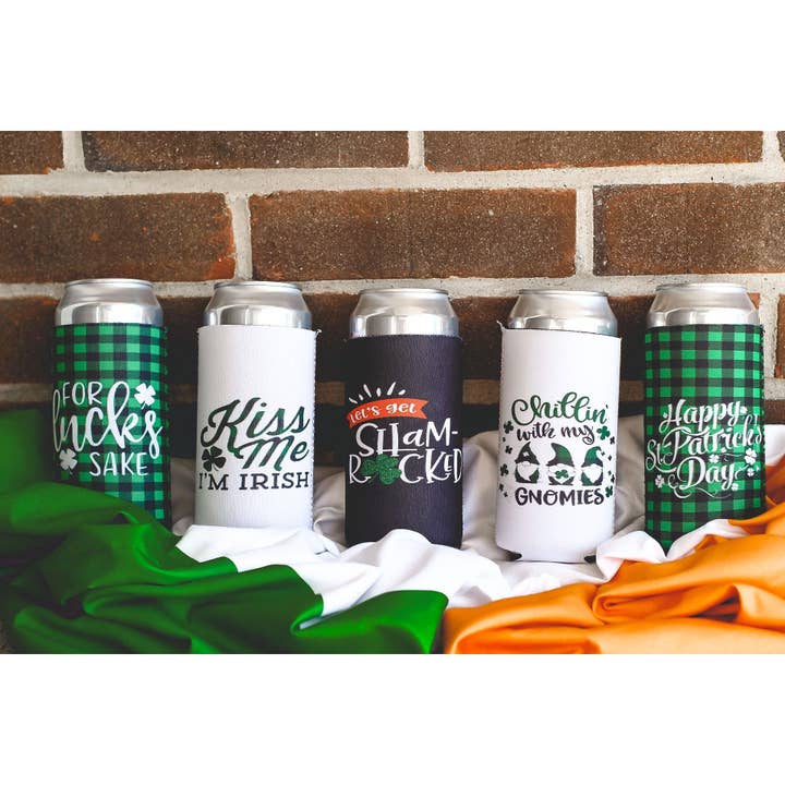 Ready to Ship| St. Patrick’s Day Neoprene Slim & Regular Can Holders for wholesale by Julia Rose Wholesale