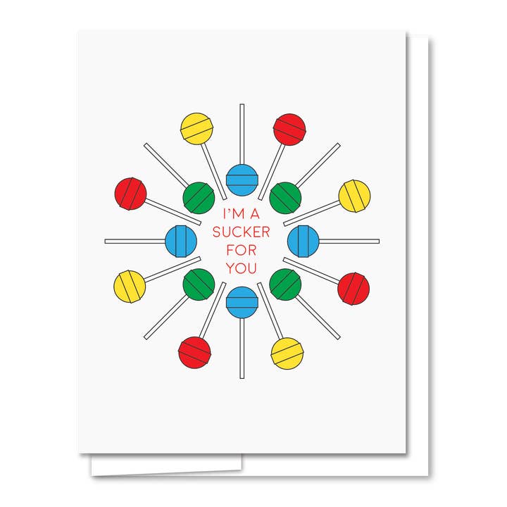 Sucker - Letterpress Funny Love Card for wholesale by Quick Brown Fox Letterpress