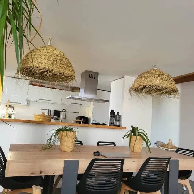 Moroccan Natural bazaar - Wholesale Lamp Shade - Moroccan Straw Lampshade - Boheme Decoration - hanging lamp6