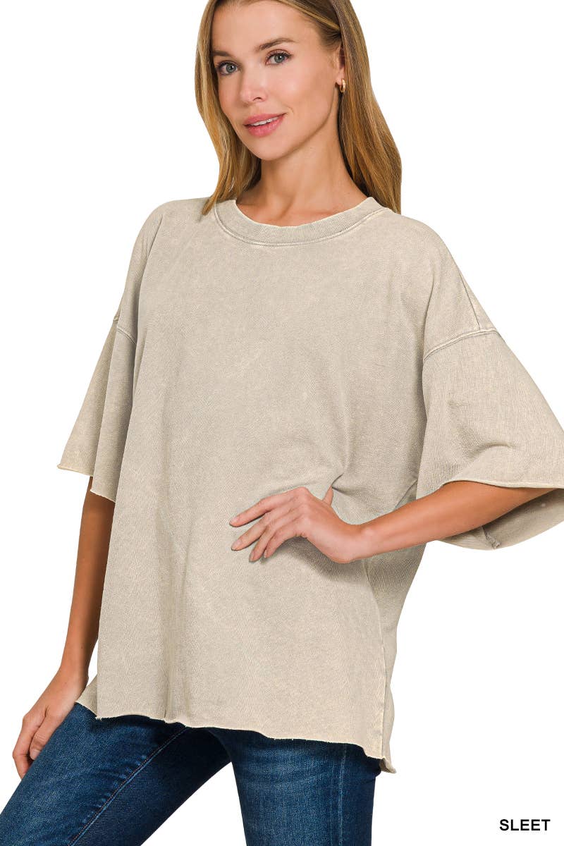 42POPS - Wholesale T-Shirt - Women's - ".._ Washed French Terry Loose fit Top Reg/Plus46