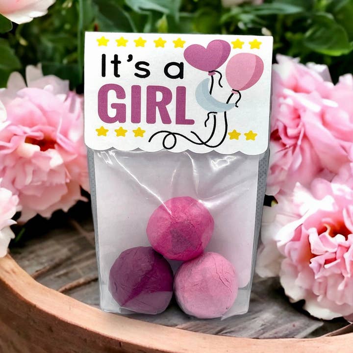 Seed Bombs - Baby Girl or Baby Boy or Twins Announcement for wholesale by Fuschia Designs Shop