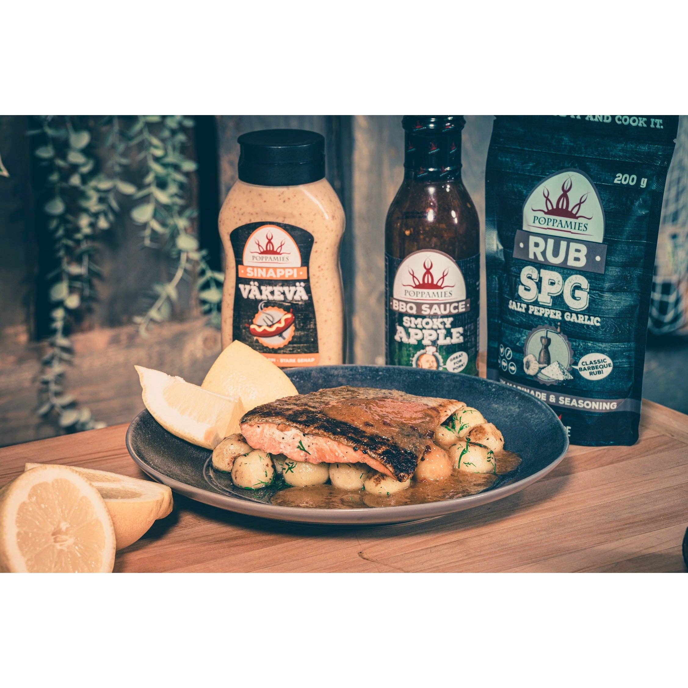 Lukata LTD – wholesale Rub – Poppamies Salt Pepper Garlic RUB, Dry Marinade & Seasoning Perfect for Chicken, Vegies, Fish, Beef, Pork - Great in The Grill, Oven- Large Pack (200g)7