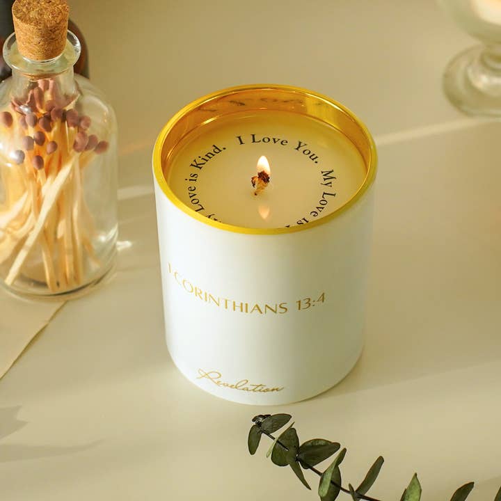 Revelation Candle – Großhandel Kerze im Glas / gefüllte Kerze – BESTSELLER „Ich liebe dich“ Die Liebesvers-Offenbarungskerze2
