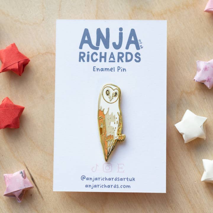Owl Pin - Standard Edition for wholesale by Anja Richards Art