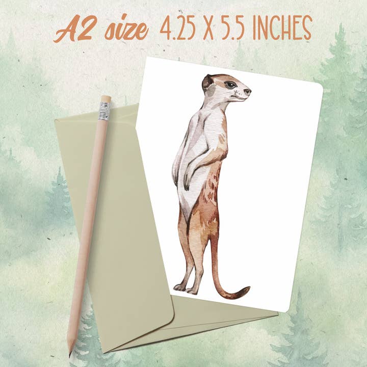 Handmade meerkat greeting card for wholesale by Soul Familiar