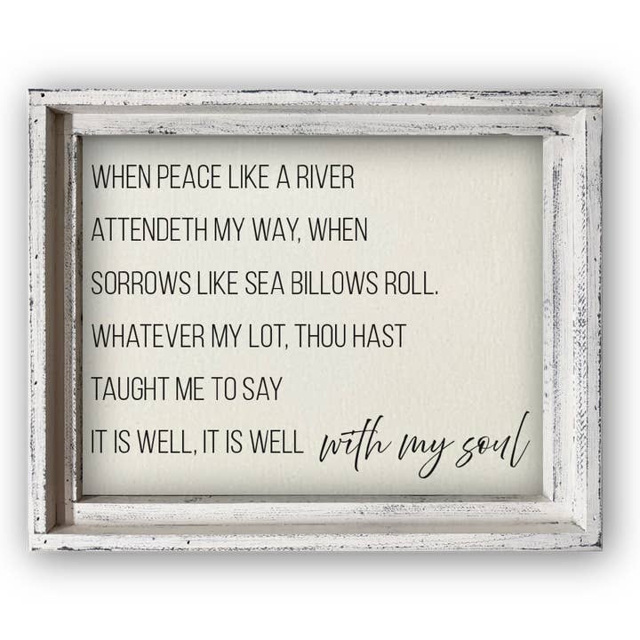 Jarmz Designs - Wholesale Sign - FRAMED CANVAS IT IS WELL WITH MY SOUL