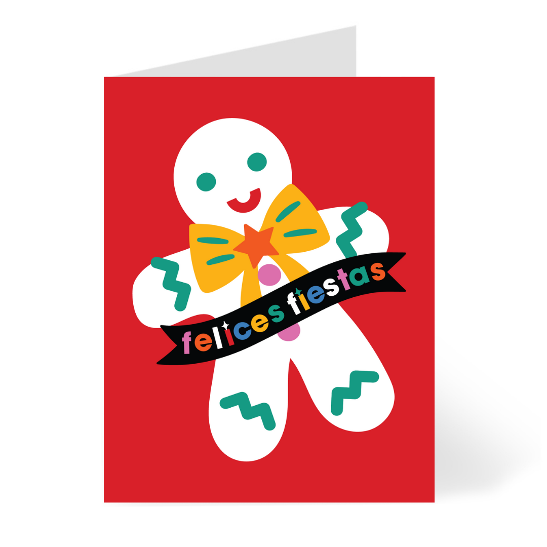 CheerNotes Greeting Cards & Stationery – postal de época festiva por atacado – Cartão de Natal de Pão de Gengibre - Espanhol | Artista Latina0
