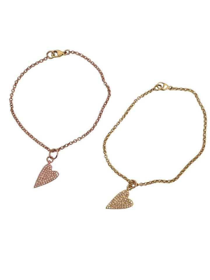 Zierliches Herz-Armband für den Großhandel von LOVE, POPPY