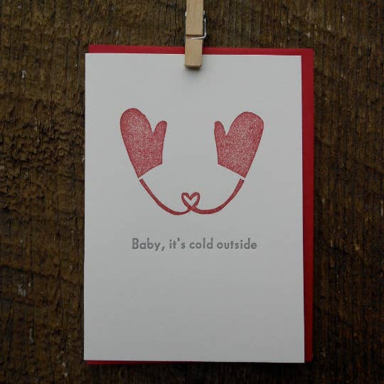 Baby, It's Cold Outside tipografía tarjetas navideñas para venta al por mayor de May Day Studio
