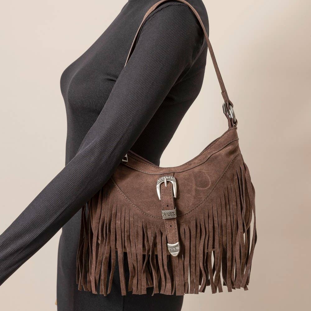 Anarchy Street - Wholesale Crossbody Bag - Women's - Suede Cascade Fringe Shoulder Bag6