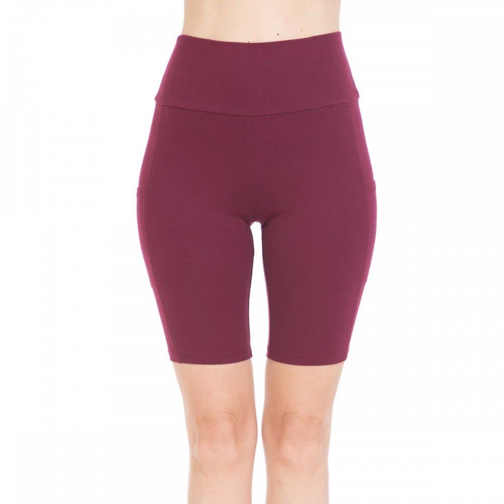 Paperdoll - Wholesale Athletic Shorts - Women's - HIGH WAIST KNIT BIKE SHORTS WITH PHONE POCKET1