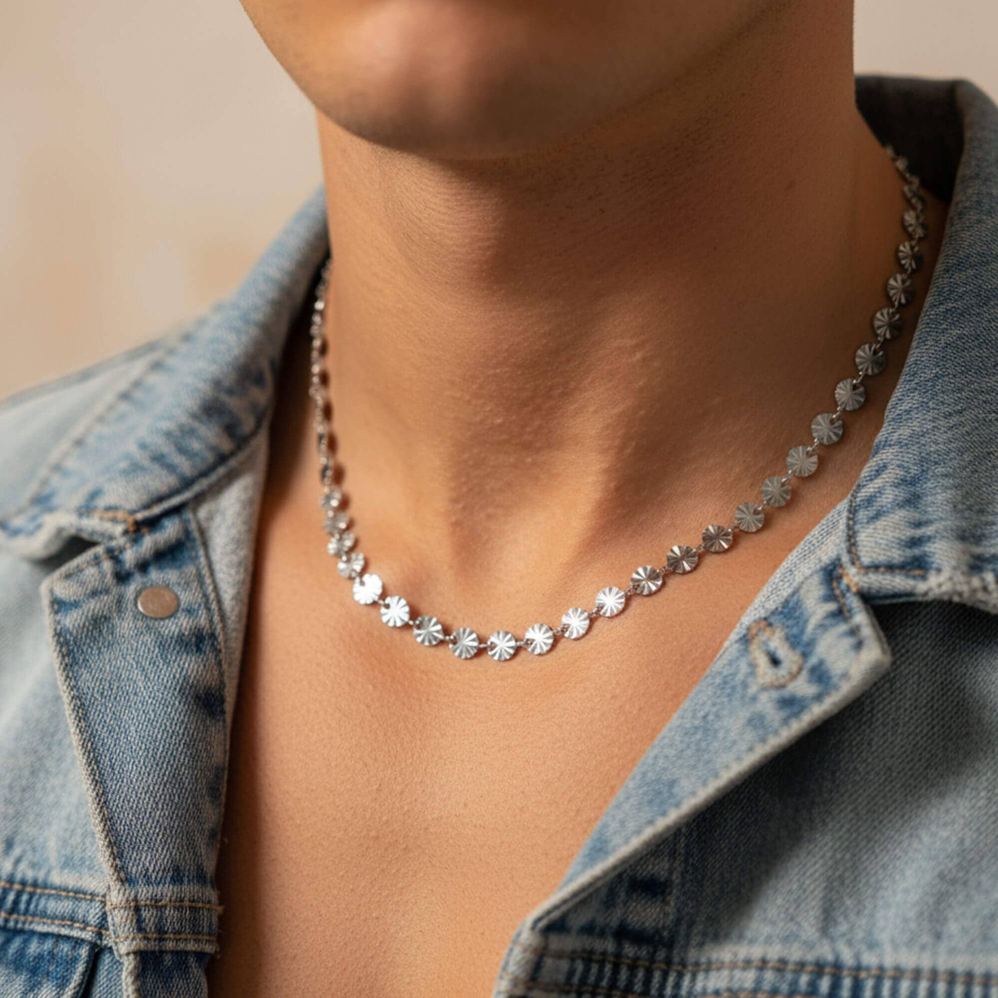 WJW - Wholesale Link & Chain Necklace - 18K Gold PVD Stainless Steel Sunburst Chain Necklace9