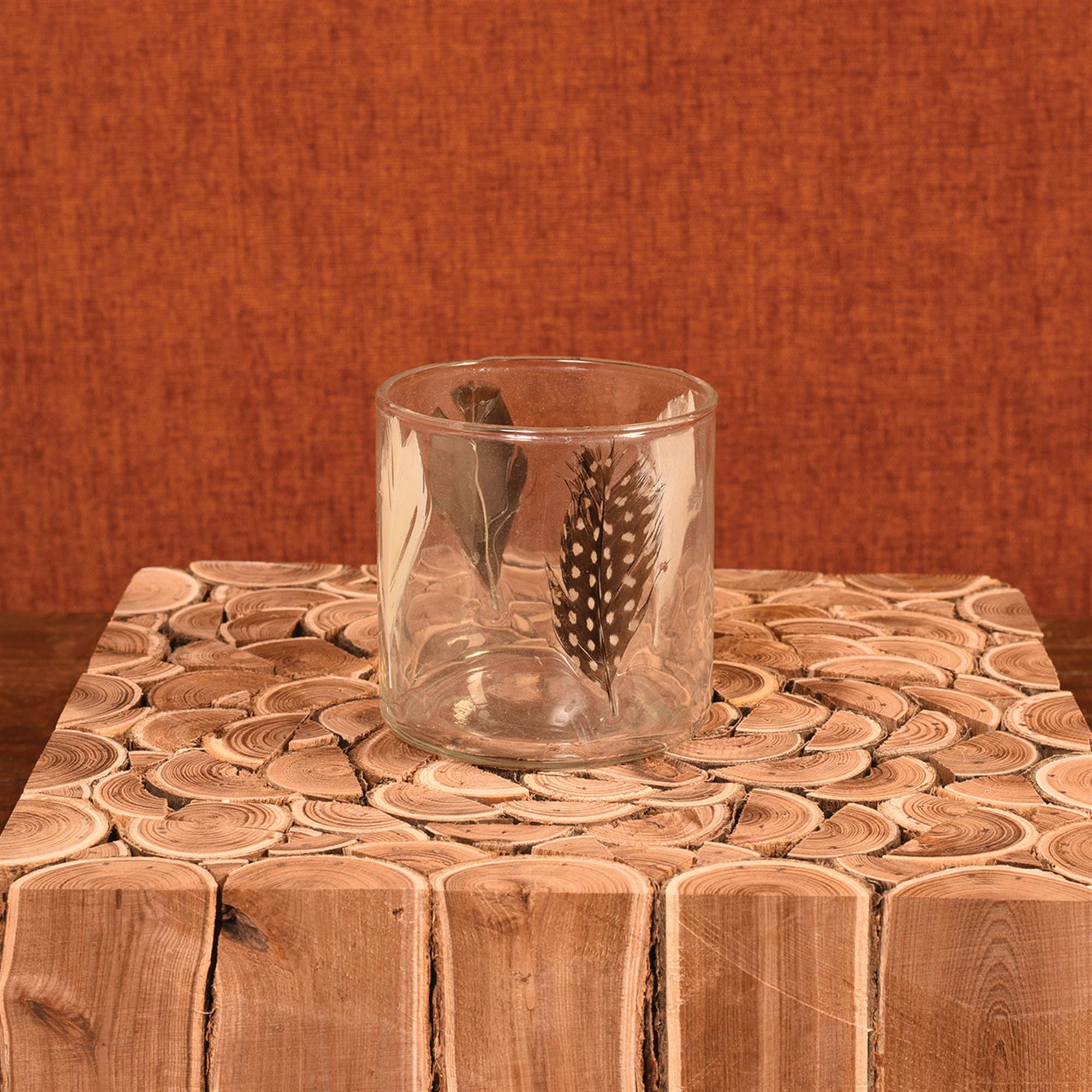 HomArt - Wholesale Candle Holder - Enameled Feather Hurricane - Sm - Feathers2