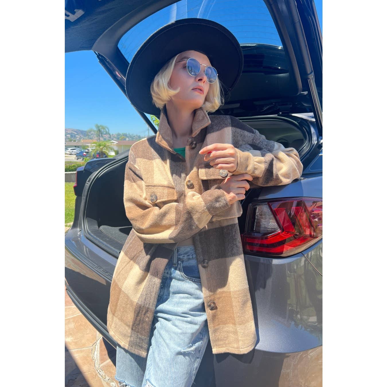 Mapcie – wholesale Jacket – Women's – PLAID SHACKET WITH POCKETS8