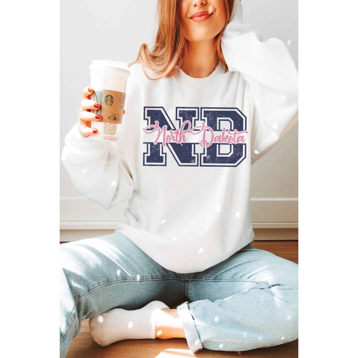 A. BLUSH CO - Wholesale Graphic Sweatshirt - Women's - ND NORTH DAKOTA Graphic Sweatshirt1