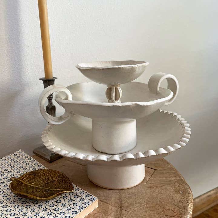 Salto - Wholesale Decorative Plate/Dish/Bowl - Scalloped Pedestal Bowls5