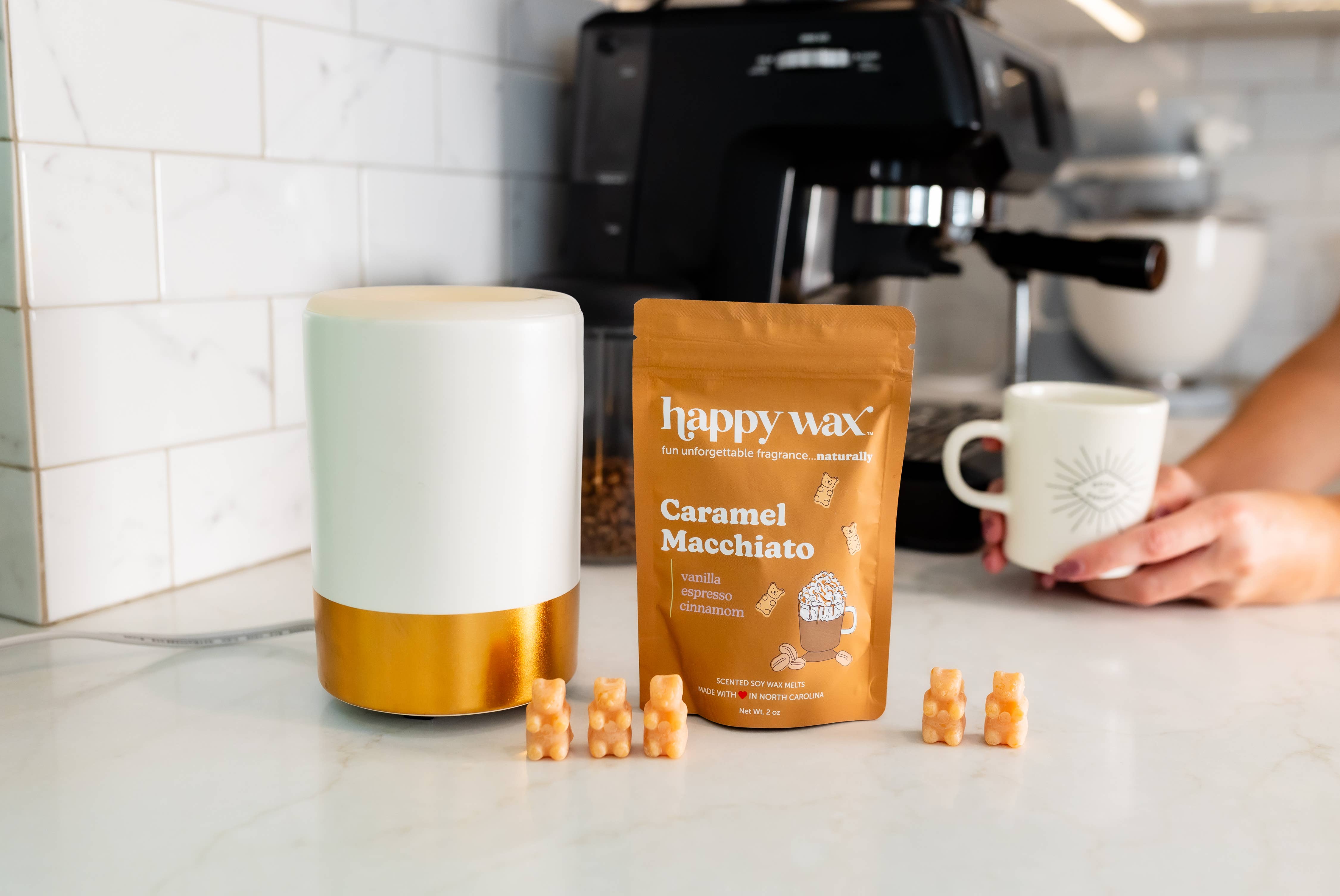 Happy Wax - Wholesale Wax Melt - Caramel Macchiato Wax Melts - Eco Tin (4 oz) or 8 oz Pouch1