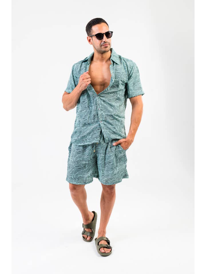 Arena Formentera - Wholesale Top & Short Set (NOT Loungewear) - Men's - Bohemian shirt+shorts set - Last units!4