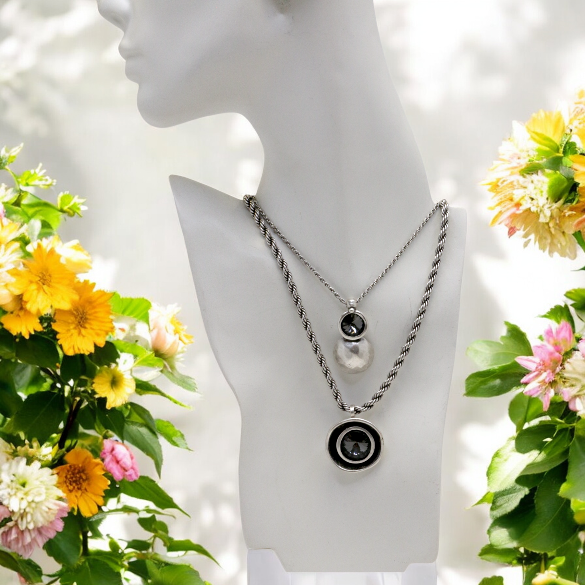 The Ancient Bazaar Jewelry & Accessories - Wholesale Bib Necklace - Item # 1590-75G - Pewter Necklace4