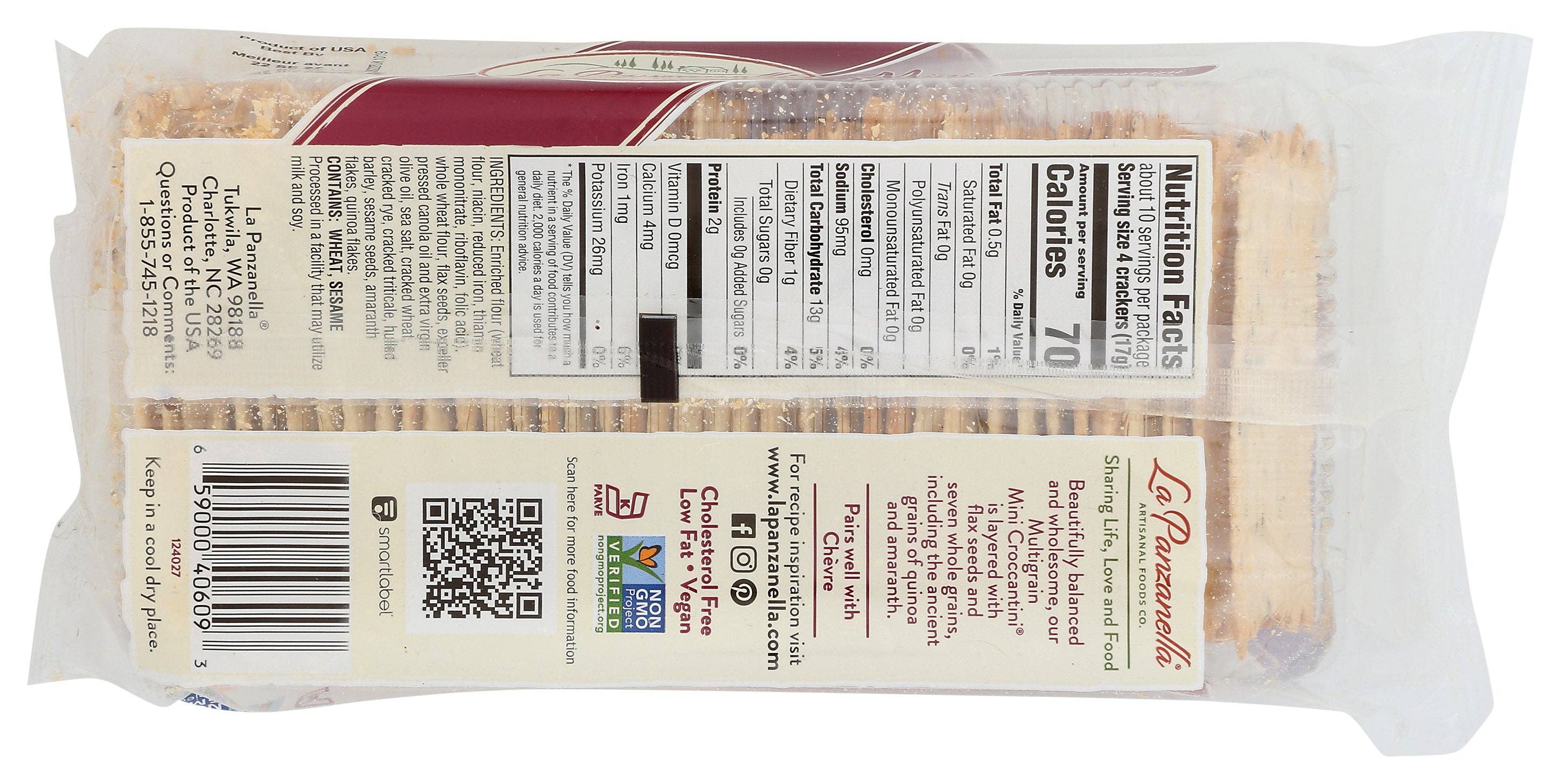 Everyday Supply Co - Wholesale Crackers - LA PANZANELLA CROCCANTINI MULTIGRN MINI - Case of 121