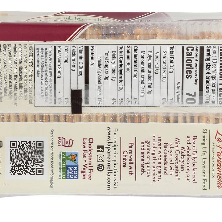 Everyday Supply Co - Wholesale Crackers - LA PANZANELLA CROCCANTINI MULTIGRN MINI - Case of 121